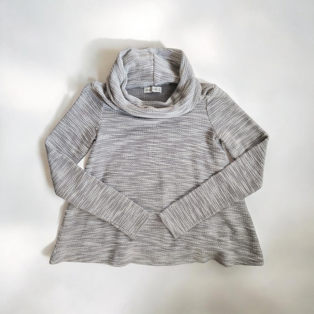Abercrombie & Fitch Gray Cowl Neck Sweater With Metallic Threads-Size XS